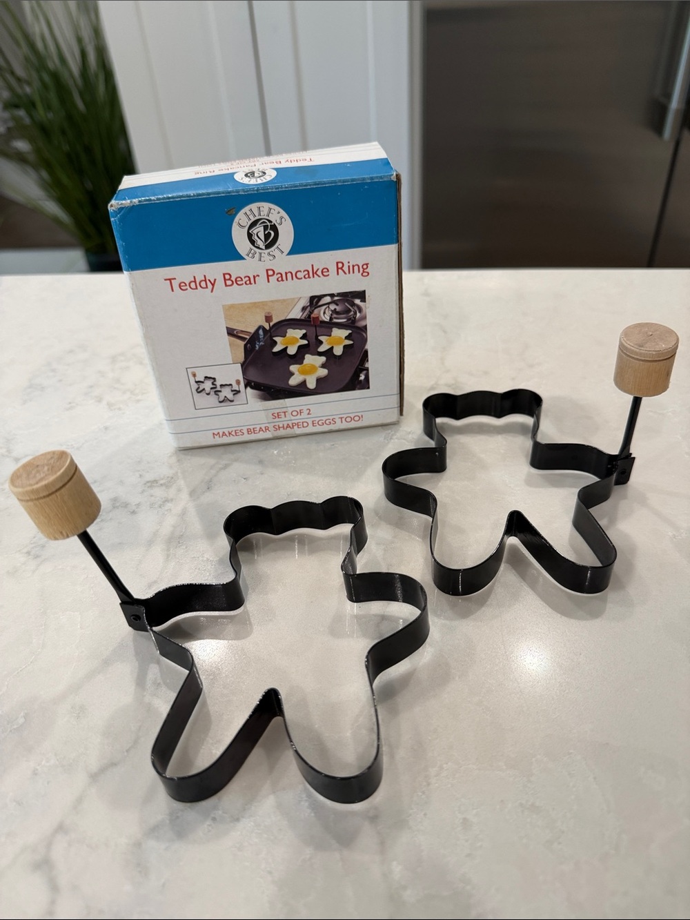 Teddy Bear Pancake Ring - Black (Set of 2)